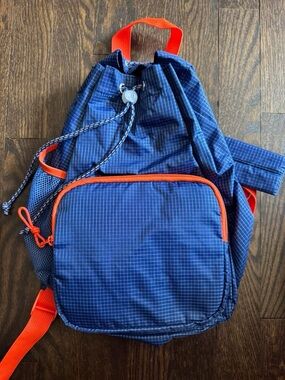 Kids Blue & Orange Drawstring Backpack - Brand: